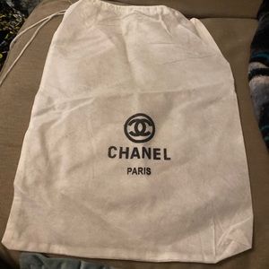 Authentic Chanel Drawstring White Dust Bag 13” W By 18.5 L